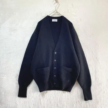 OURHOUSE/V넥 가디건/M~L/포켓 오피스 블랙