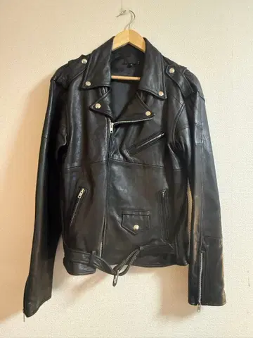 블랙 더블 라이더 자켓