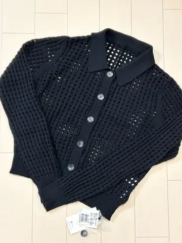 ample 카라 부착 니트 가디건