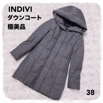 컨디션 최상 INDIVI 다운 코트 38 인디비 그레이
