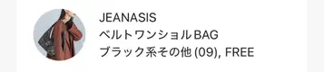 JEANASIS 벨트 원숄 BAG 블랙 계열 기타 (09) FREE
