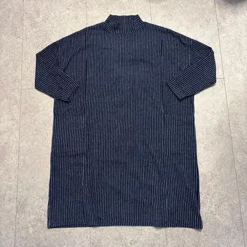 PAR ICI 스트라이프 하이넥 긴팔 원피스