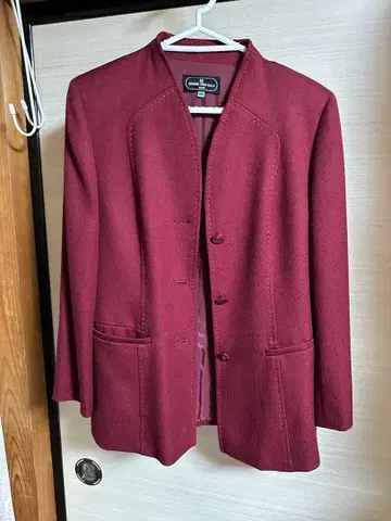 BRUNO PIATTELLI 버건디 노카라 자켓