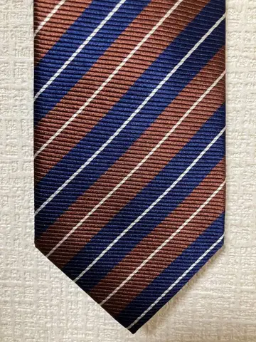 [ 컨디션 최상 ] 유나이티드 애로우즈 넥타이 레지멘탈 네이비 브라운