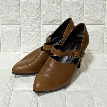 23cm 라보키고시 웍스 브라운 가죽 하이힐 펌프스