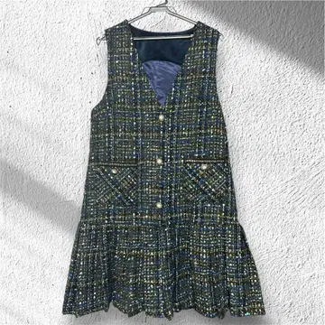 [미사용에 가까운] reverie 슬리브리스 트위드 원피스 L 사이즈