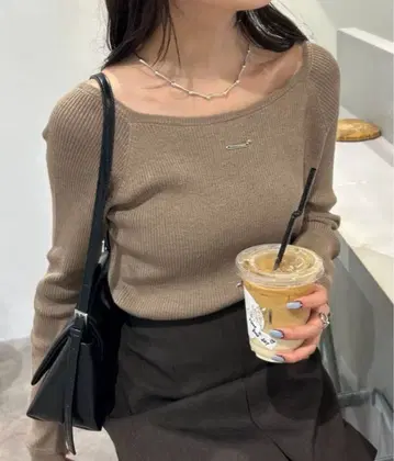 mystic 플레이트 크루 리브 니트