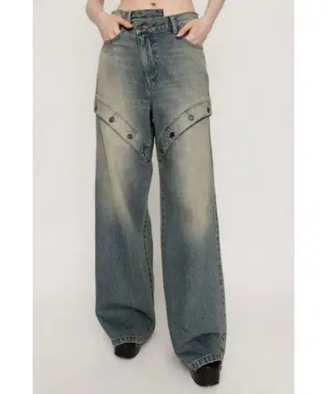 SLY 저스트 웨이스트 사이드 오픈 스트레이트 팬츠