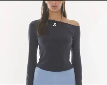 rest&recreation 롱 T 오프숄더 차콜