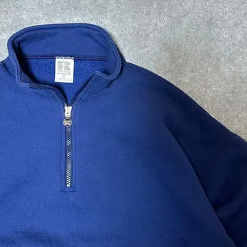 러셀 애슬레틱 USA 네이비 하프 지퍼 맨투맨
