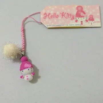 헬로키티 눈사람 니트 모자 끈