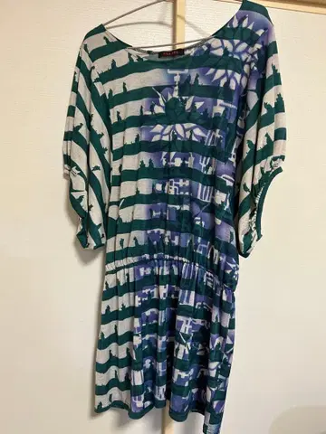 요캉 고양이 패턴 스트라이프 돌먼 튜닉 요캉