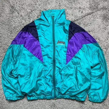 80s 90s NBA 레이커스 나일론 자켓 멀티 컬러 자수