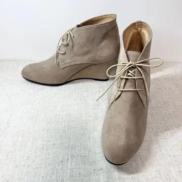 새상품급 Fin 핀 앵클부츠 웨지솔 레이스업 24.5cm