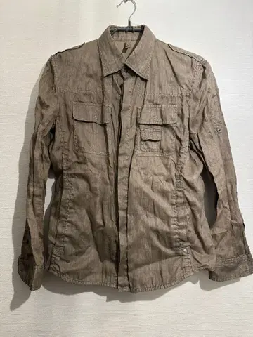 조셉옴므 베이지 사파리 셔츠 린넨 혼합 4 포켓 (46)