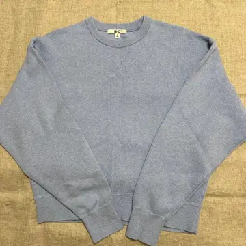 유니클로C 스무스 코튼 크루넥 스웨터 S 사이즈 BLUE