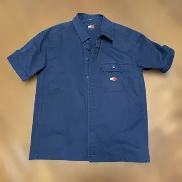 TOMMY JEANS 남성용 반팔 셔츠 M 네이비