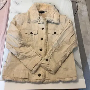 MARYLESTER 베이지 자켓 M 토끼털 포함