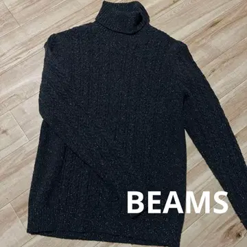 BEAMS 다크 그레이 니트 터틀넥 M 여성용 상의 겨울