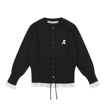 Rest&recreation 프릴 니트 가디건 블랙