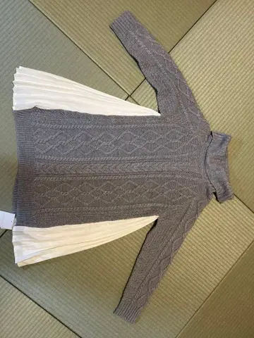 그레이 긴팔 니트 스웨터 사이즈 F