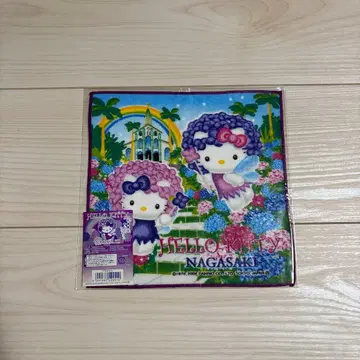 헬로키티 키티 고토치 손수건 타월 나가사키 한정판 수국 산리오