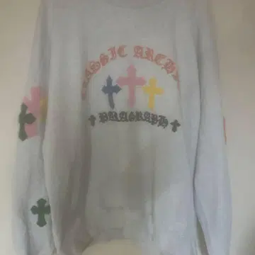 PMAGRAFH 그레이 십자가 프린트 트레이닝복