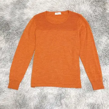 자르딘 JARDIN 여성용 니트 스웨터 긴팔 무지 오렌지 컬러