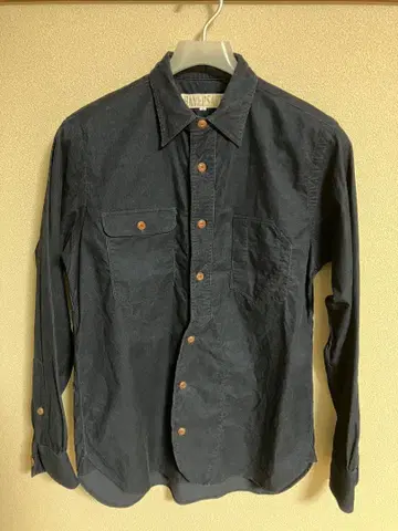 [컨디션 최상] 하버색 코듀로이 셔츠 네이비 L 사이즈 레귤러 카라