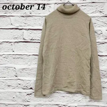 october 14 긴팔 터틀넥 스웨터 니트 울 베이지