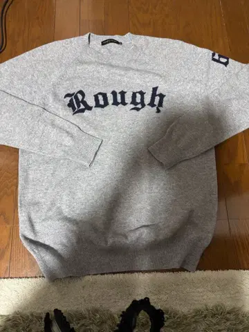 Rough &swell 로고 그레이 캐시미어 스웨터 M