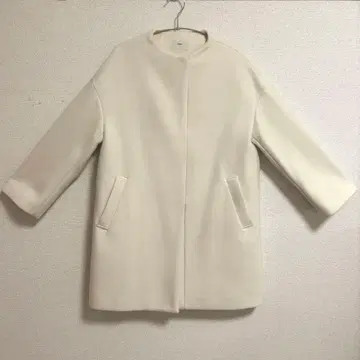 IENA 코트 38사이즈/M 노카라 라움무르 아이보리