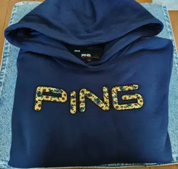 PING 플라워 무늬 로고 후디