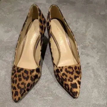 레오파드 무늬 스틸레토 하이힐