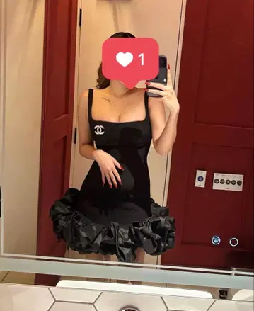 HOUSE OF CB [ LILOU ] 블랙 러플 헴