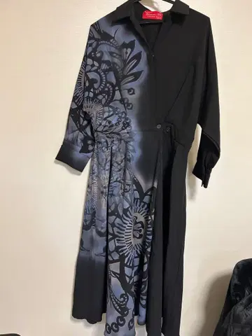 yokang 시계초 패턴 카슈쿨 원피스 수제