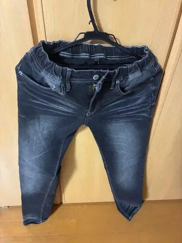 스트레치 데님 다크 그레이 팬츠