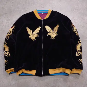 DRY BONES 리버서블 스카잔 GOLD HAWK 벨벳 대