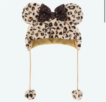 디즈니 팬캡 레오파드 무늬 브라운 미니