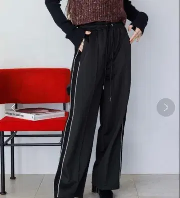 [ 미사용 택 없음 ] JEANASIS 샤이니 라인 저리 팬츠 블랙