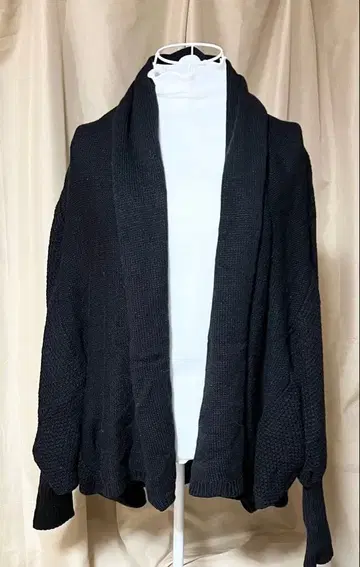 블랙 니트 가디건 긴팔
