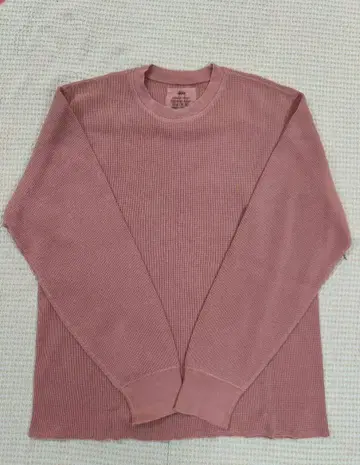 핑크 리브 긴팔 티셔츠
