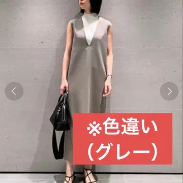 새상품급 미라 오웬 V넥 슬리브리스 원피스 점프 스커트 그레이