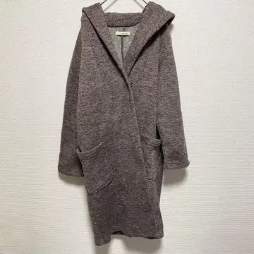 AFRICATARO. 후디 롱 가디건 브라운 계열 니트 아우터