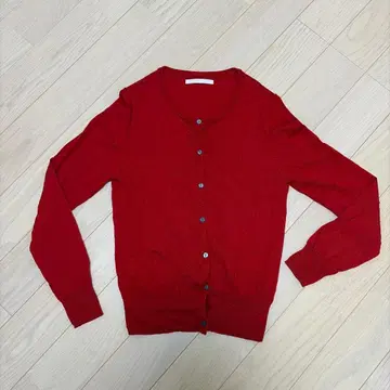 URBAN RESEARCH DOORS 빨간색 울 100% 가디건