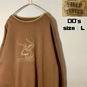 00s FIELD TESTED 맨투맨 애니멀 사슴 헤비웨이트 L