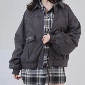 ENVYM 빅 포켓 스웨이드 블루종