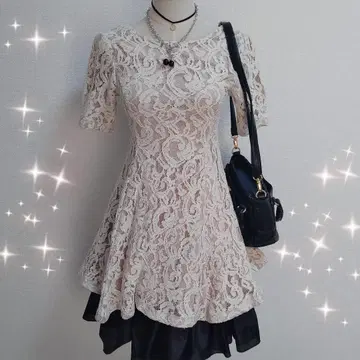 밀크티 베이지 x 전체 레이스 원피스 #발레코어 #페어리코어