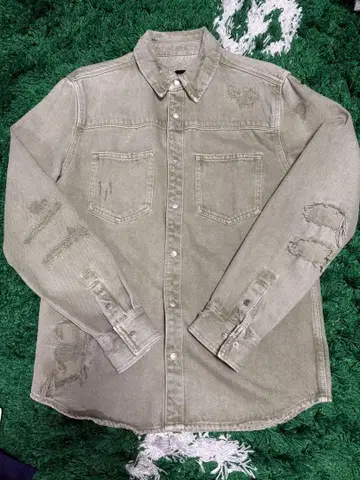 ZARA 데님 셔츠 유즈드 가공 두꺼운 원단