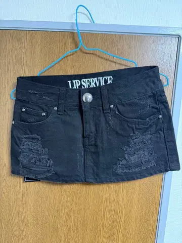 LIP SERVICE 블랙 데님 미니 스커트